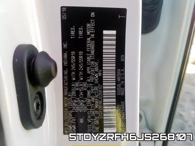 5TDYZRFH6JS268107 фото 2