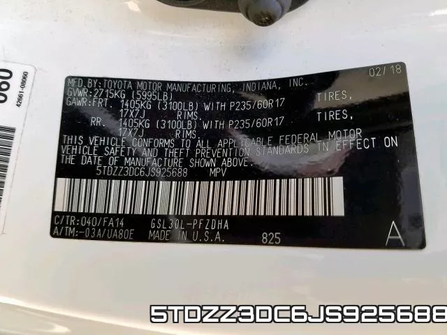 5TDZZ3DC6JS925688 фото 2