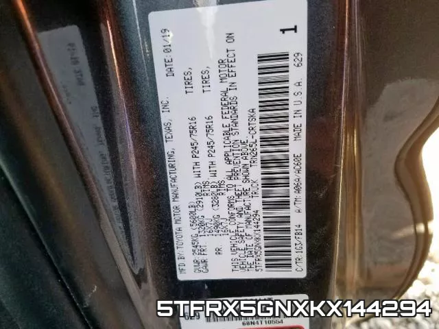 5TFRX5GNXKX144294 фото 2