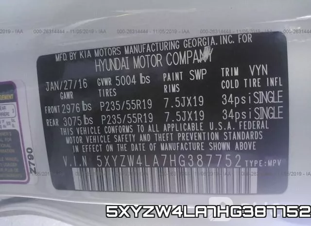 5XYZW4LA7HG387752 фото 10