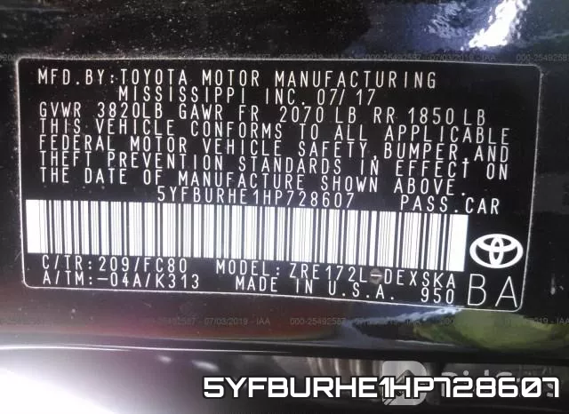 5YFBURHE1HP728607 фото 10