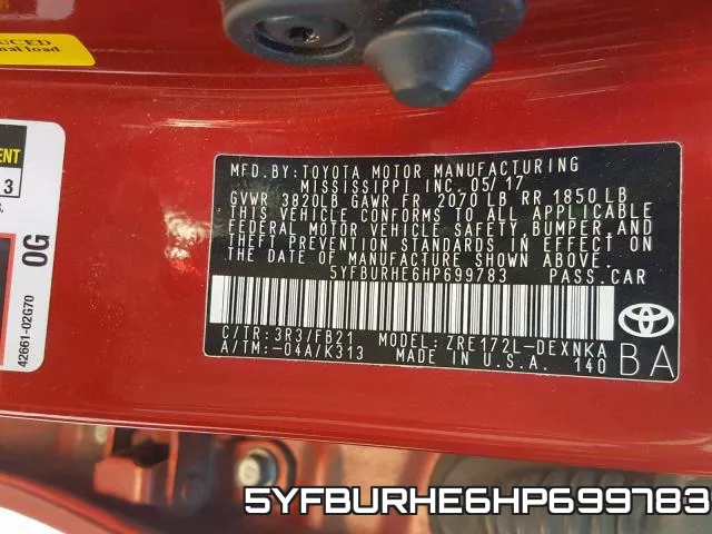 5YFBURHE6HP699783 фото 2