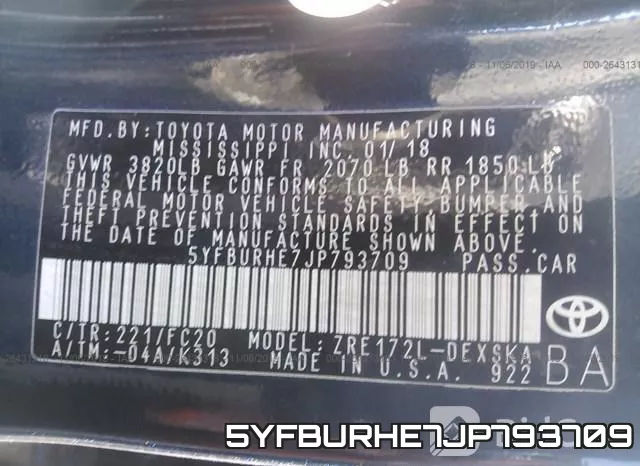 5YFBURHE7JP793709 фото 10