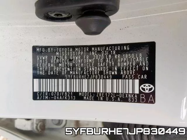 5YFBURHE7JP830449 фото 2