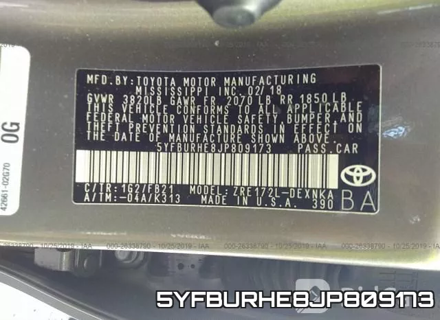 5YFBURHE8JP809173 фото 10