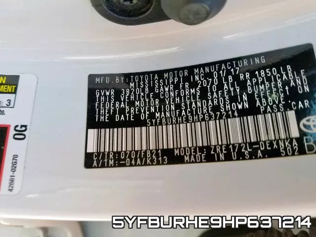 5YFBURHE9HP637214 фото 2
