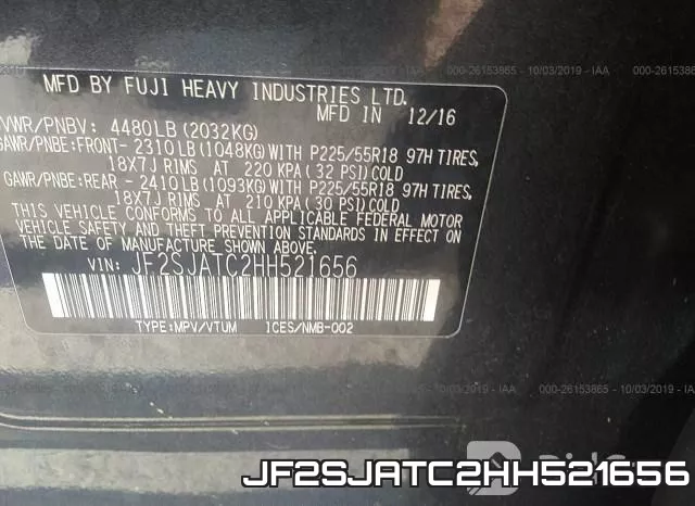 JF2SJATC2HH521656 фото 9
