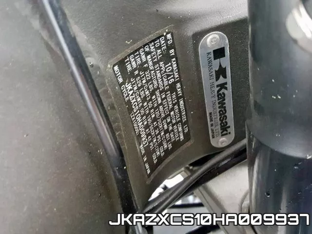 JKAZXCS10HA009937 фото 2