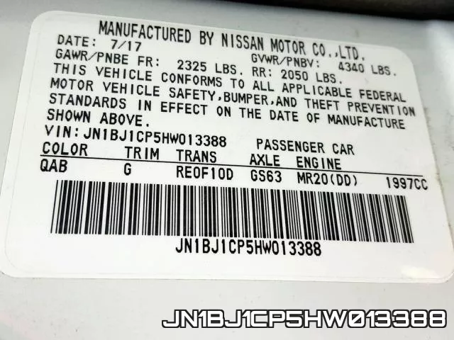 JN1BJ1CP5HW013388 фото 2
