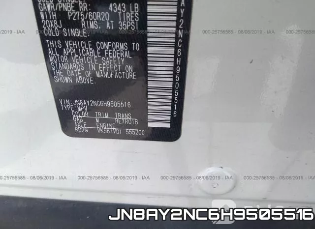 JN8AY2NC6H9505516 фото 10