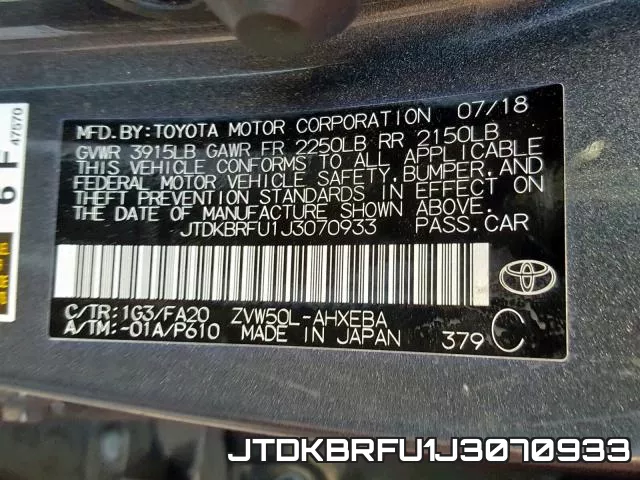 JTDKBRFU1J3070933 фото 2