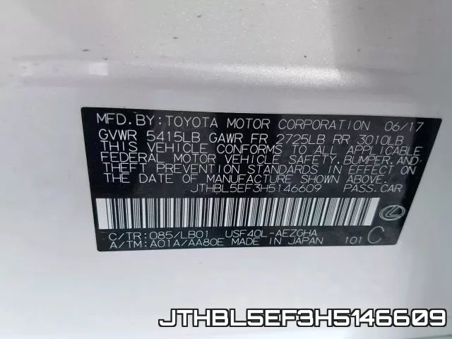JTHBL5EF3H5146609 фото 2