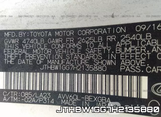 JTHBW1GG7H2135880 фото 10