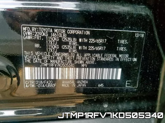 JTMP1RFV7KD505340 фото 2