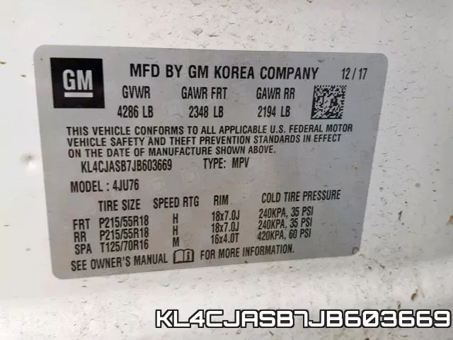 KL4CJASB7JB603669 фото 2