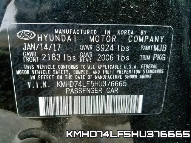 KMHD74LF5HU376665 фото 2