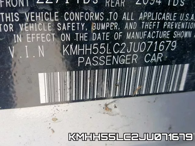 KMHH55LC2JU071679 фото 2
