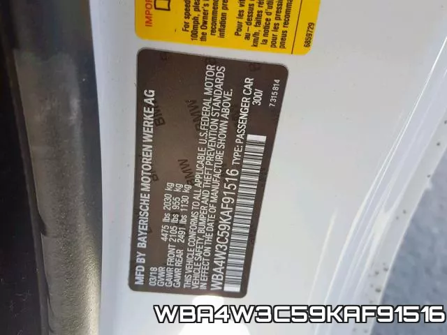 WBA4W3C59KAF91516 фото 2