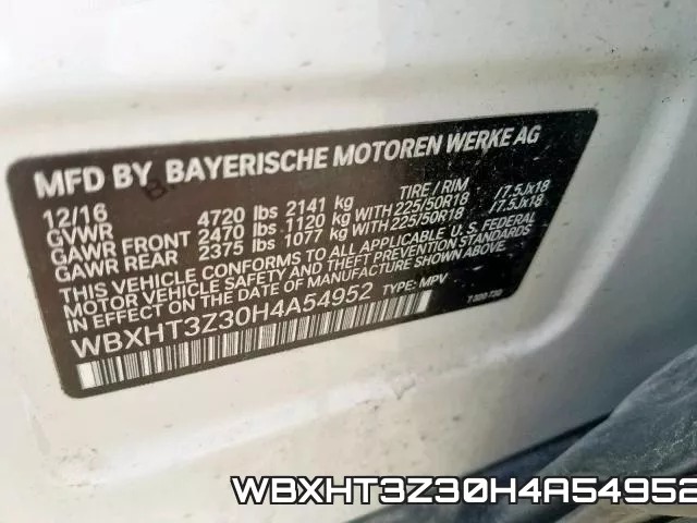 WBXHT3Z30H4A54952 фото 2