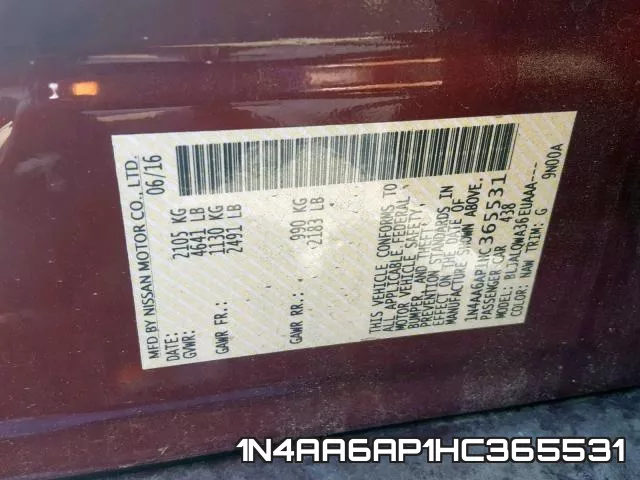 1N4AA6AP1HC365531 фото 2