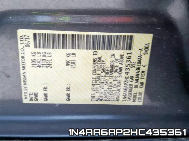 1N4AA6AP2HC435361 фото 2