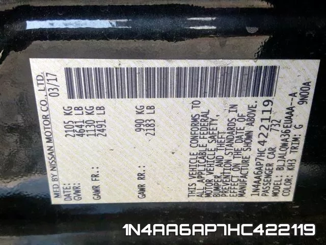 1N4AA6AP7HC422119 фото 2