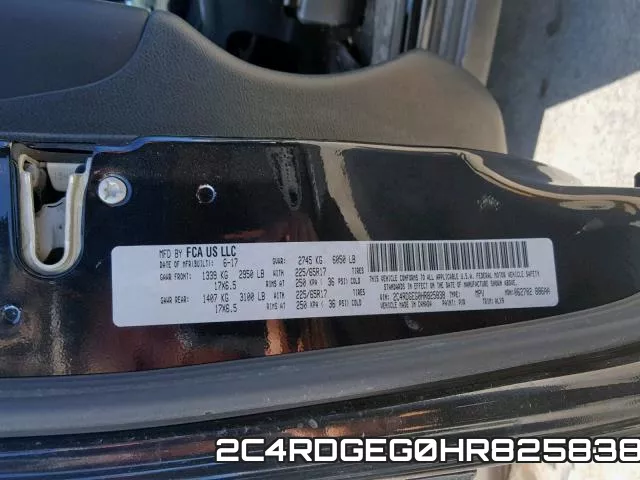 2C4RDGEG0HR825838 фото 2