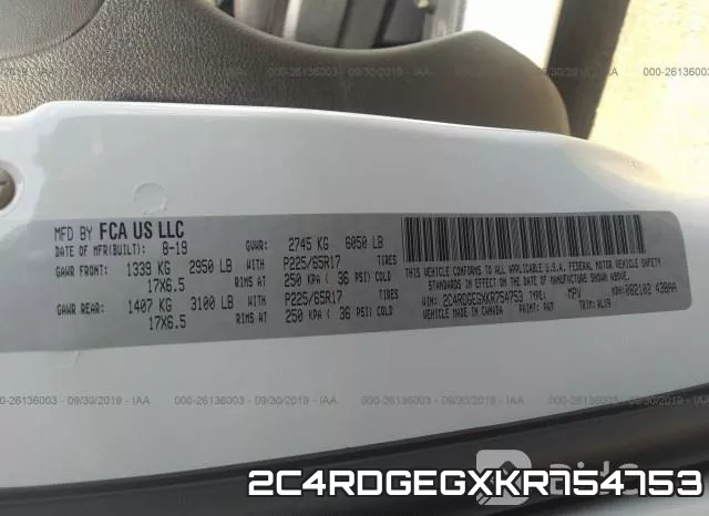 2C4RDGEGXKR754753 фото 10