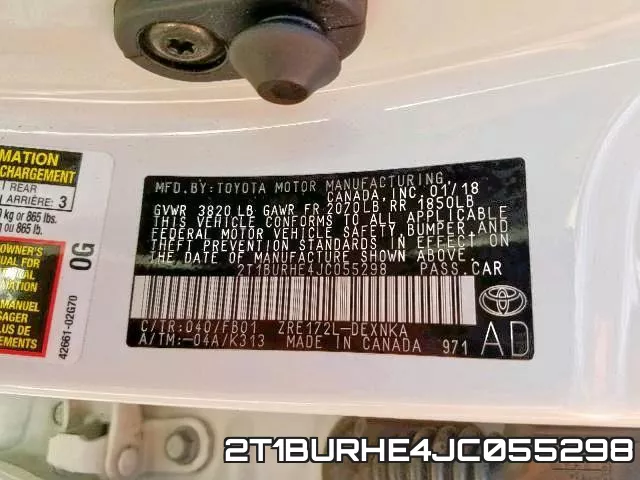 2T1BURHE4JC055298 фото 2