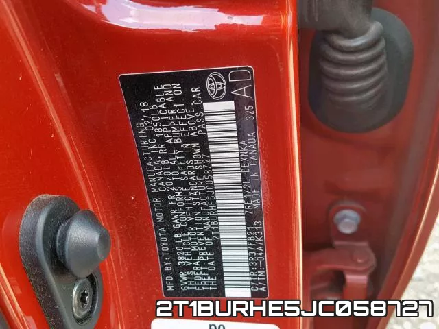 2T1BURHE5JC058727 фото 2