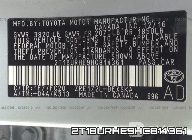 2T1BURHE9HC814361 фото 10