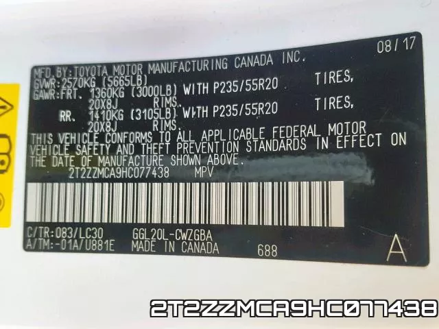2T2ZZMCA9HC077438 фото 2