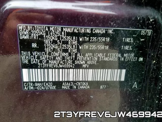 2T3YFREV6JW469942 фото 2