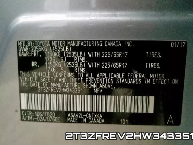 2T3ZFREV2HW343351 фото 2