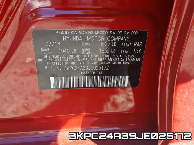 3KPC24A39JE025172 фото 2