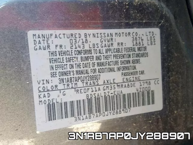 3N1AB7AP0JY288907 фото 2