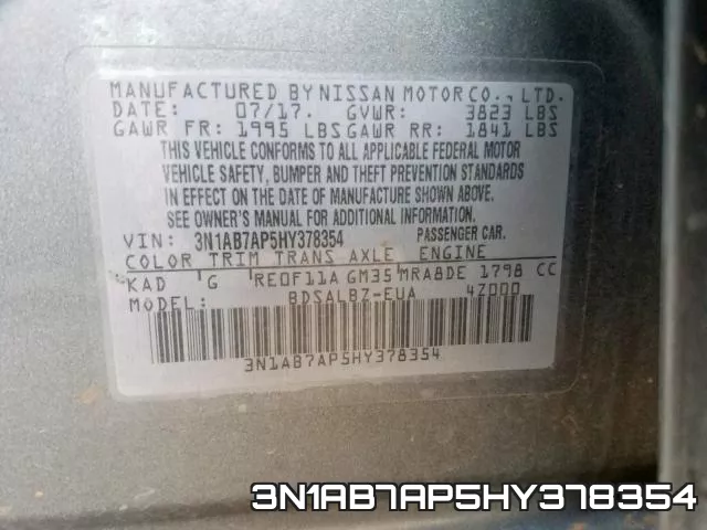 3N1AB7AP5HY378354 фото 2