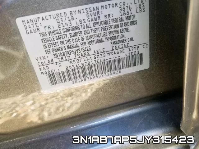3N1AB7AP5JY315423 фото 2