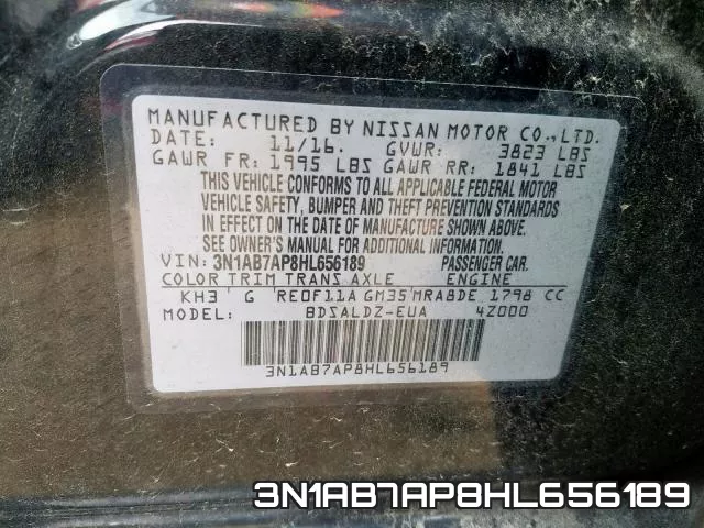 3N1AB7AP8HL656189 фото 2