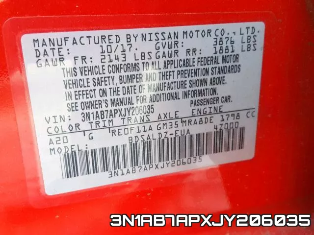 3N1AB7APXJY206035 фото 2