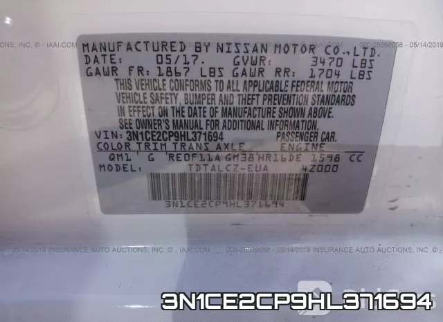 3N1CE2CP9HL371694 фото 10