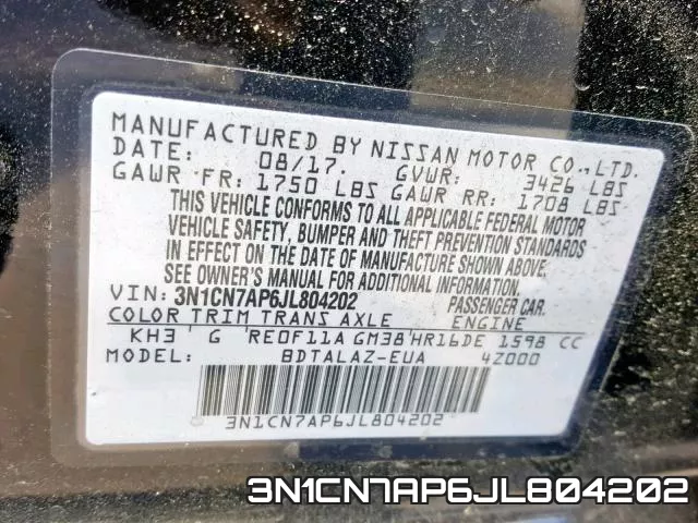 3N1CN7AP6JL804202 фото 2