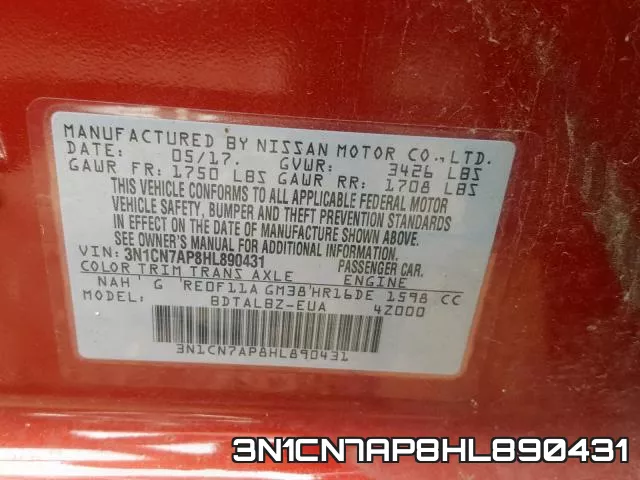 3N1CN7AP8HL890431 фото 2