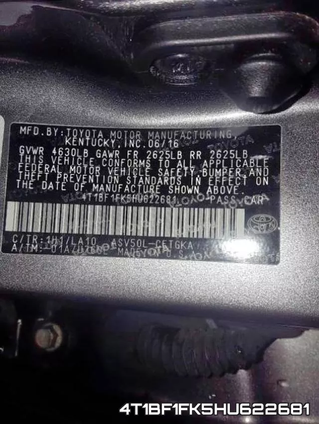 4T1BF1FK5HU622681 фото 2