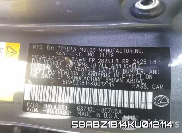 58ABZ1B14KU012114 фото 10