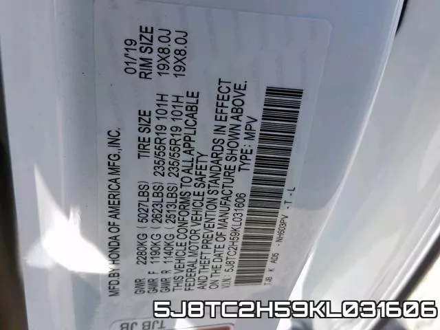 5J8TC2H59KL031606 фото 2