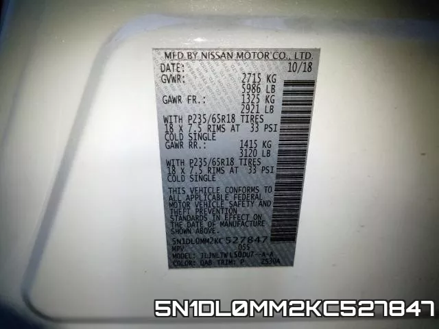 5N1DL0MM2KC527847 фото 2