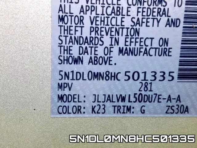 5N1DL0MN8HC501335 фото 2