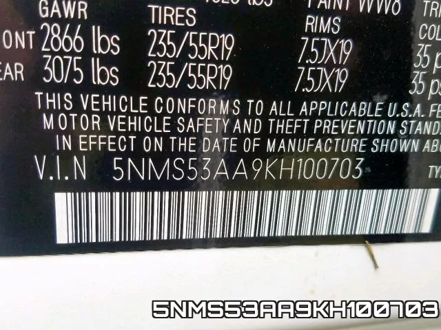 5NMS53AA9KH100703 фото 2
