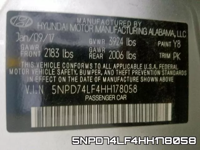 5NPD74LF4HH178058 фото 2